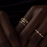 Pear & Round Moissanite Wedding Band For Women