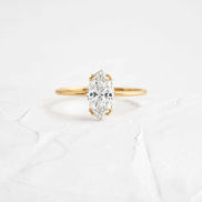 Marquise Cut Moissanite Solitaire Engagement Ring
