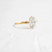 Marquise Cut Moissanite Solitaire Engagement Ring