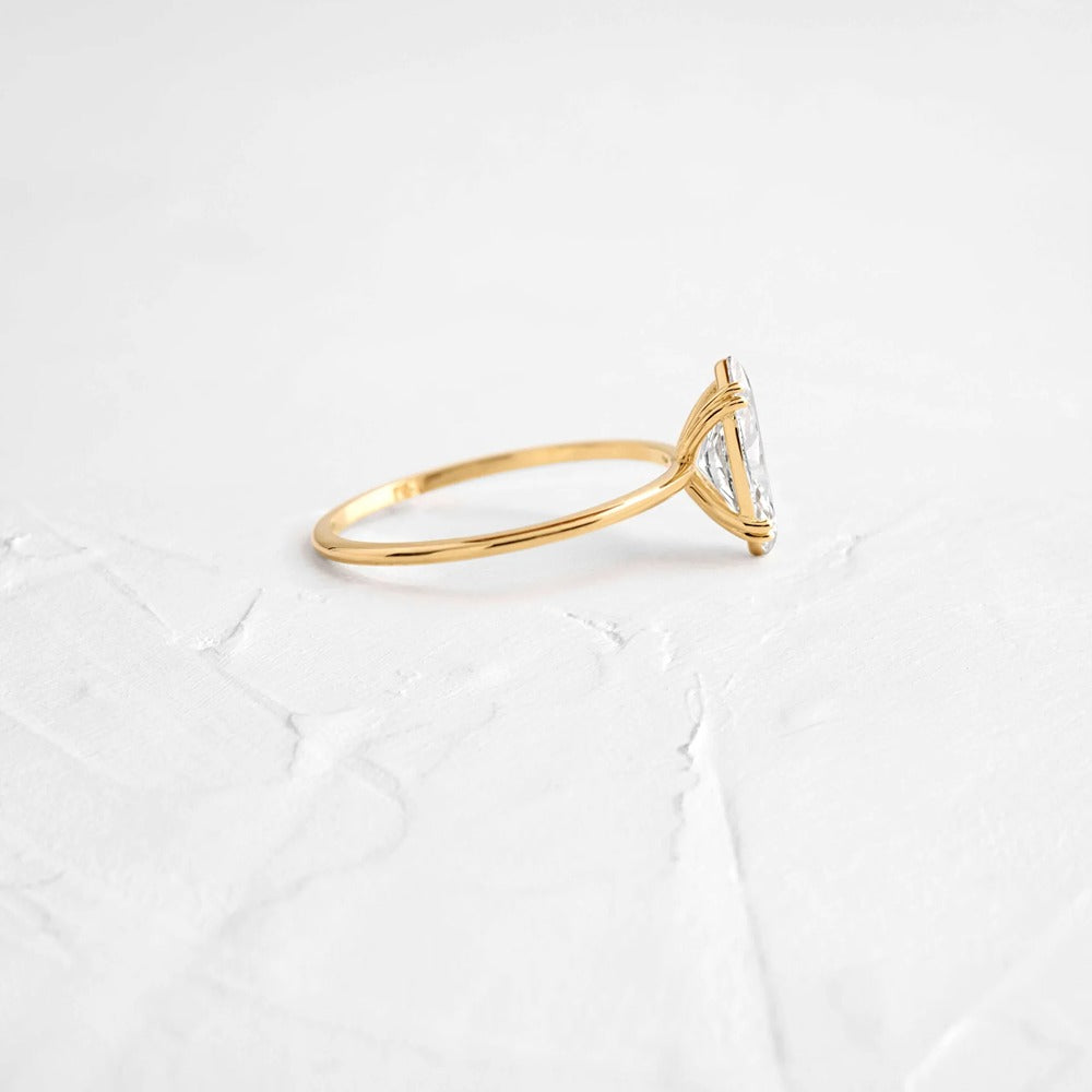 Marquise Cut Moissanite Solitaire Engagement Ring