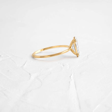 Marquise Cut Moissanite Solitaire Engagement Ring