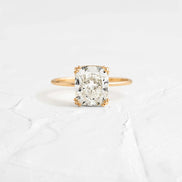 Cushion Cut Moissanite Solitaire Engagement Ring