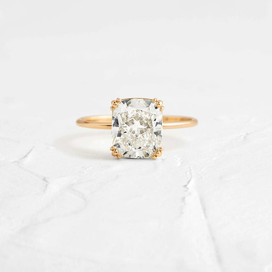Cushion Cut Moissanite Solitaire Engagement Ring