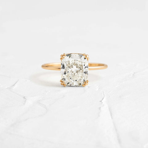 Cushion Cut Moissanite Solitaire Engagement Ring