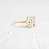 Cushion Cut Moissanite Solitaire Engagement Ring