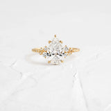 Pear Cut Unique Moissanite Wedding Ring