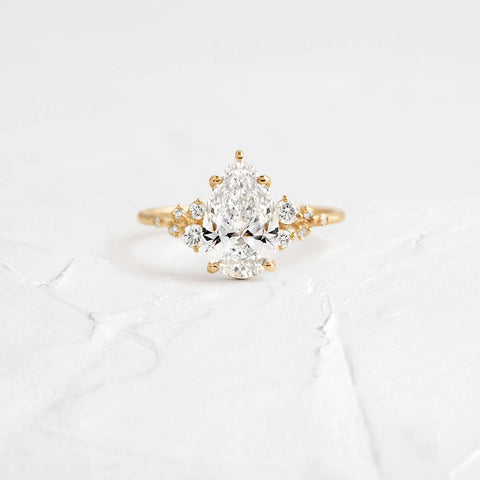 Pear Cut Unique Moissanite Wedding Ring