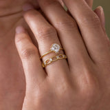 Round Cut Halo Moissanite Engagement Ring
