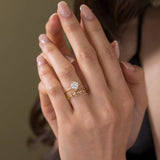 Round Cut Halo Moissanite Engagement Ring