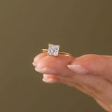 Moissanite Princess Cut Solitaire Engagement Ring
