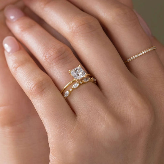 Moissanite Princess Cut Solitaire Engagement Ring