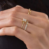 Moissanite VVS1 Princess Cut Five Stone Engagement Ring