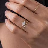Moissanite Pear Cut Multi Stone Engagement Ring