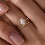 Moissanite Marquise Cut Floral Halo Engagement Ring
