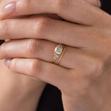Cushion Cut Vintage Colorless Moissanite Wedding Ring