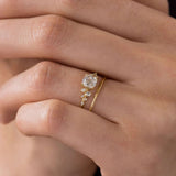 Cushion Cut Vintage Colorless Moissanite Wedding Ring