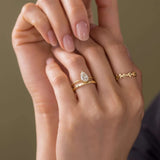 D Color Solitaire Pear Cut Moissanite Ring Gift For Her