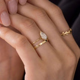 D Color Solitaire Pear Cut Moissanite Ring Gift For Her