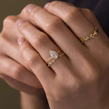 D Color Solitaire Pear Cut Moissanite Ring Gift For Her