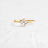 Round Cut Halo Moissanite Engagement Ring