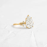 Pear Cut Unique Moissanite Wedding Ring