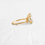 Pear Cut Unique Moissanite Wedding Ring