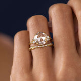 Moissanite Round Cut Curved Half Eternity Wedding Band