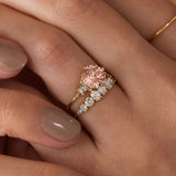 Oval & Round Cut Moissanite Half Eternity Band