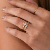 Oval & Round Cut Moissanite Half Eternity Band