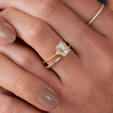 D Color Moissanite Baguette Full Eternity Wedding Band