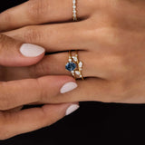 Marquise & Round Cut Moissanite Half Eternity Band