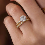 Round Cut D Color Moissanite Unique Style Engagement Ring
