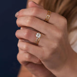 Round Cut D Color Moissanite Unique Style Engagement Ring