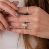 Marquise Cut Fluency Moissanite Wedding Proposal Ring