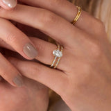 Moissanite Colorless Oval Cut Unique Engagement Ring