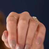 VVS1 Moissanite Round Cut Cluster Engagement Ring