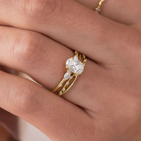 Multi Stone Moissanite Engagement Ring