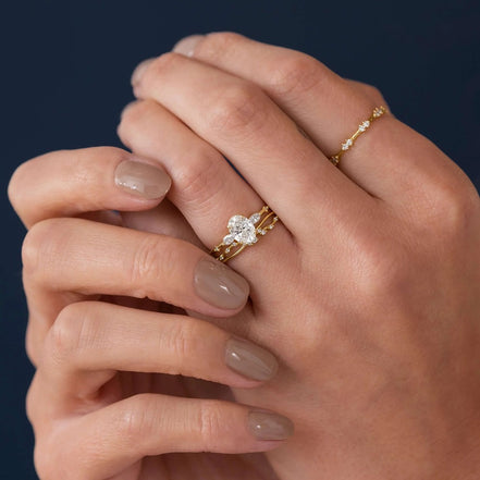 Multi Stone Moissanite Engagement Ring