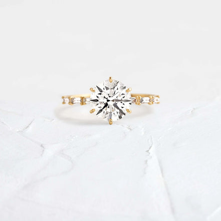 Round Cut D Color Moissanite Unique Style Engagement Ring
