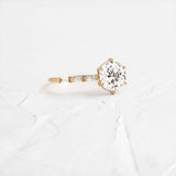 Round Cut D Color Moissanite Unique Style Engagement Ring
