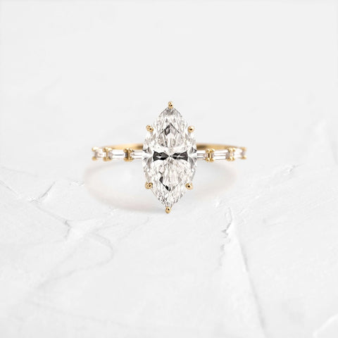 Marquise Cut Fluency Moissanite Wedding Proposal Ring