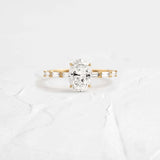 Moissanite Colorless Oval Cut Unique Engagement Ring