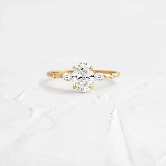 Multi Stone Moissanite Engagement Ring