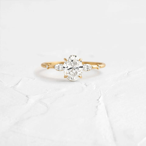 Multi Stone Moissanite Engagement Ring