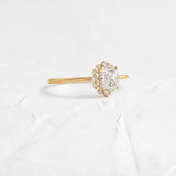 Moissanite Radiant Cut D Color Vintage Halo Engagement Ring