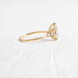 Pear Cut Vintage Colorless Moissanite Engagement Ring