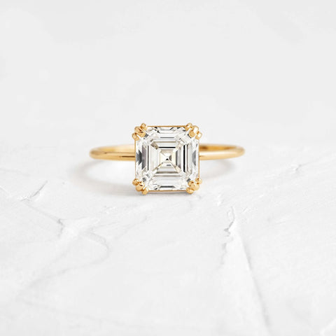 Asscher Cut Solitaire Engagement Ring