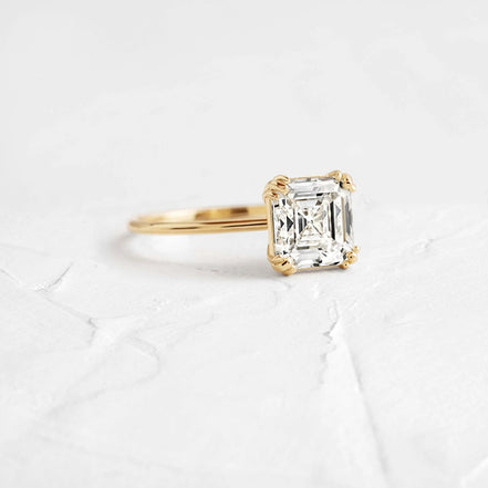 Asscher Cut Solitaire Engagement Ring