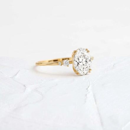 Oval Cut Five Stone Moissanite Engagement Ring