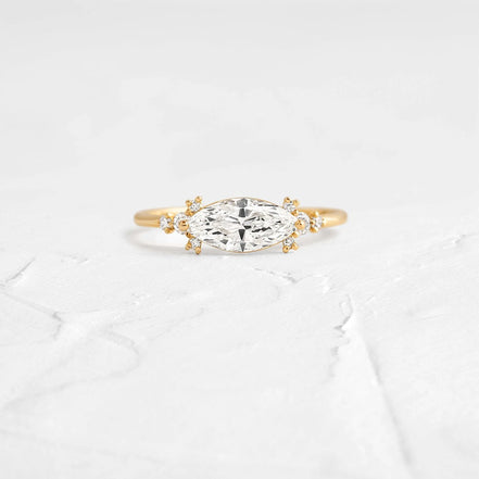 Marquise Cut Moissnaite Vintage Engagement Ring